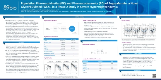 Population Pharmacokinetics (PK) and Pharmacodynamics (PD) of Pegozafermin, a Novel GlycoPEGylated FGF21, in a Phase 2 Study in Severe Hypertriglyceridemia